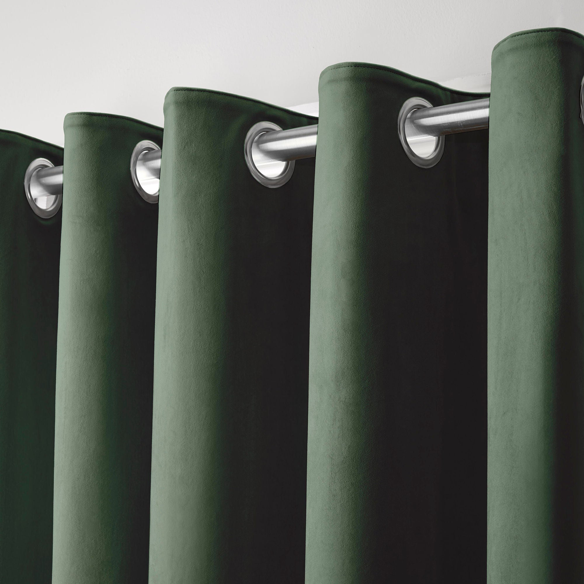 Montrose Pair of Eyelet Curtains by Laurence Llewelyn-Bowen in Bottle Green - Pair of Eyelet Curtains - Laurence Llewelyn-Bowen