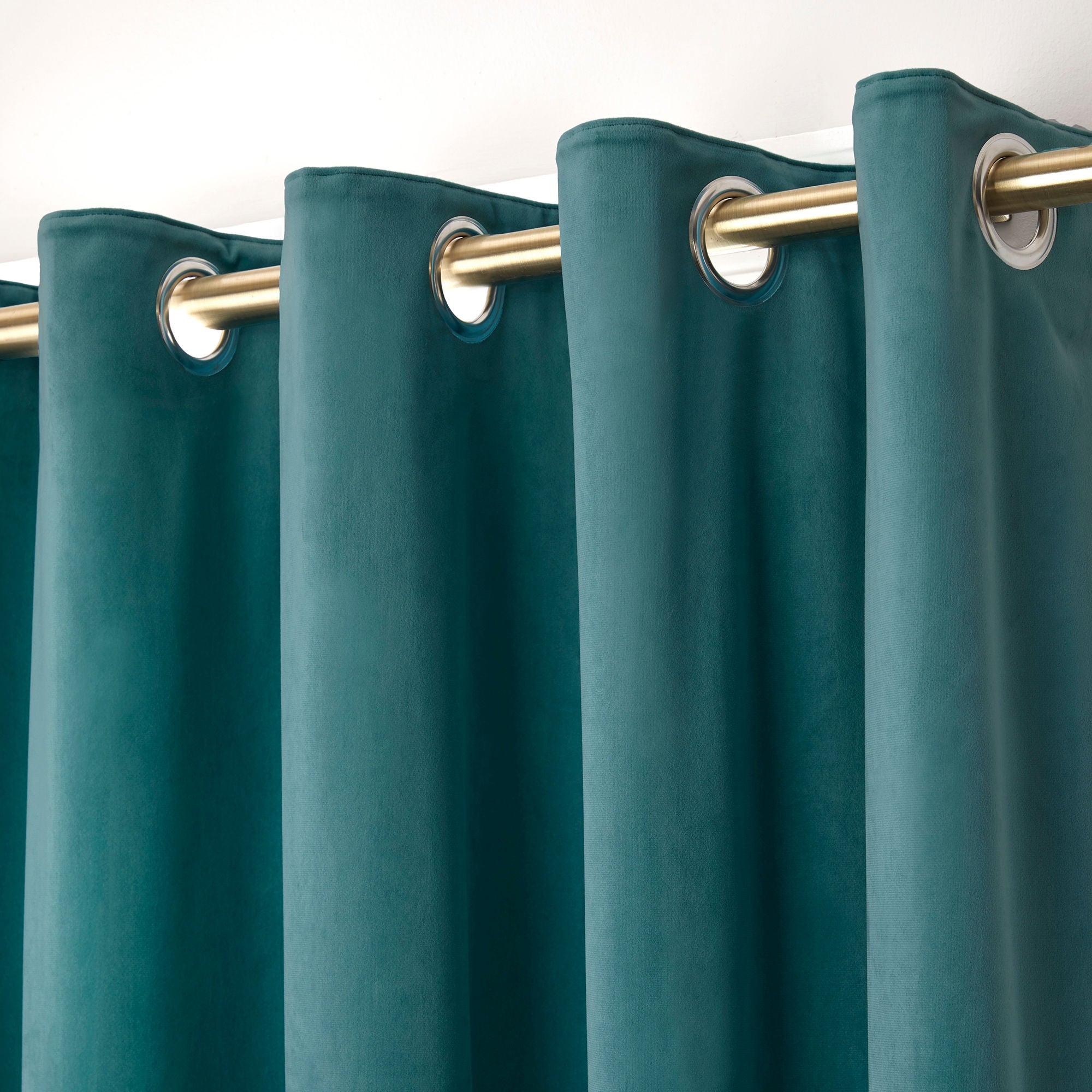 Montrose Pair of Eyelet Curtains by Laurence Llewelyn-Bowen in Teal - Pair of Eyelet Curtains - Laurence Llewelyn-Bowen