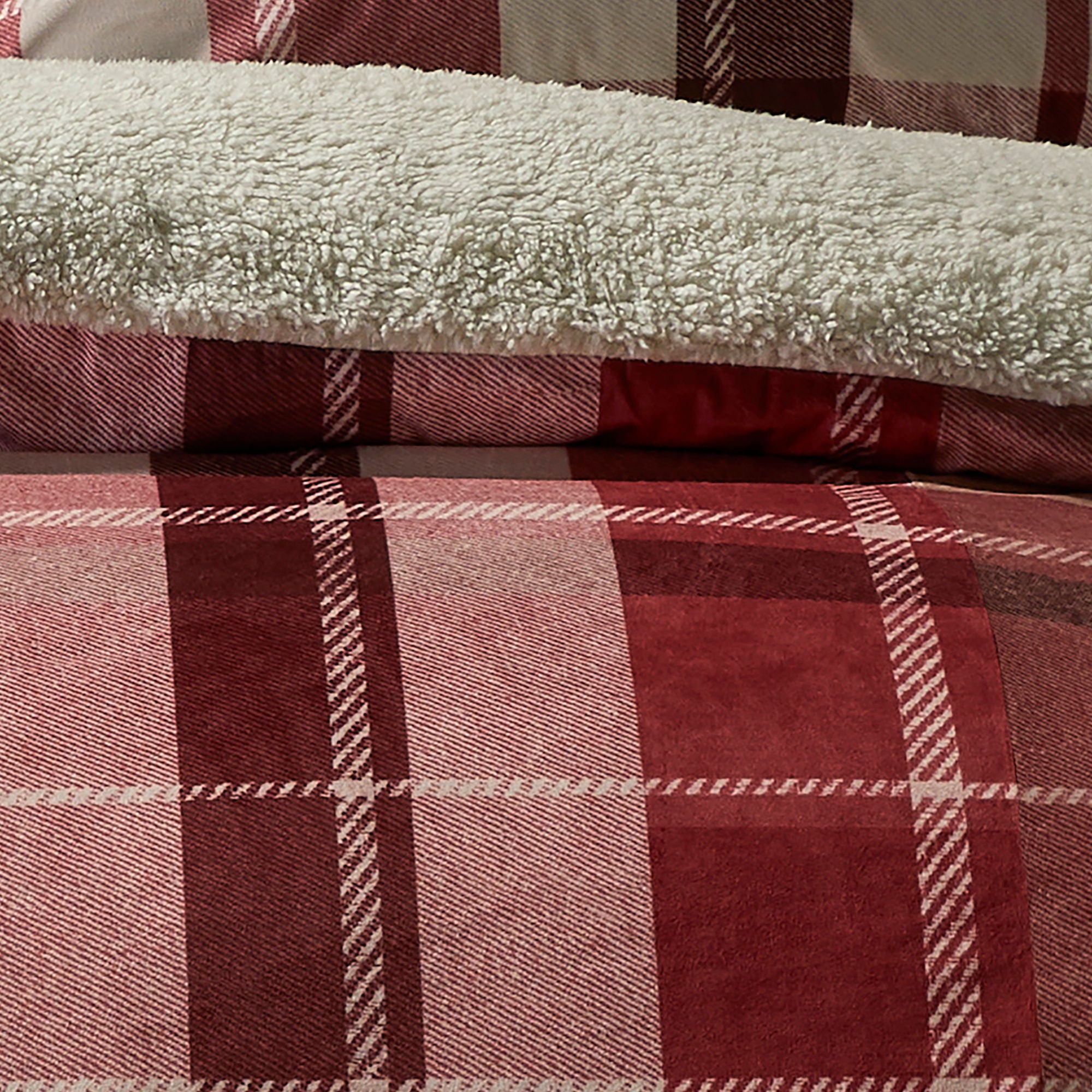 Mulford Check Duvet Cover Set by Fusion Snug in Red - Duvet Cover Set - Fusion Snug