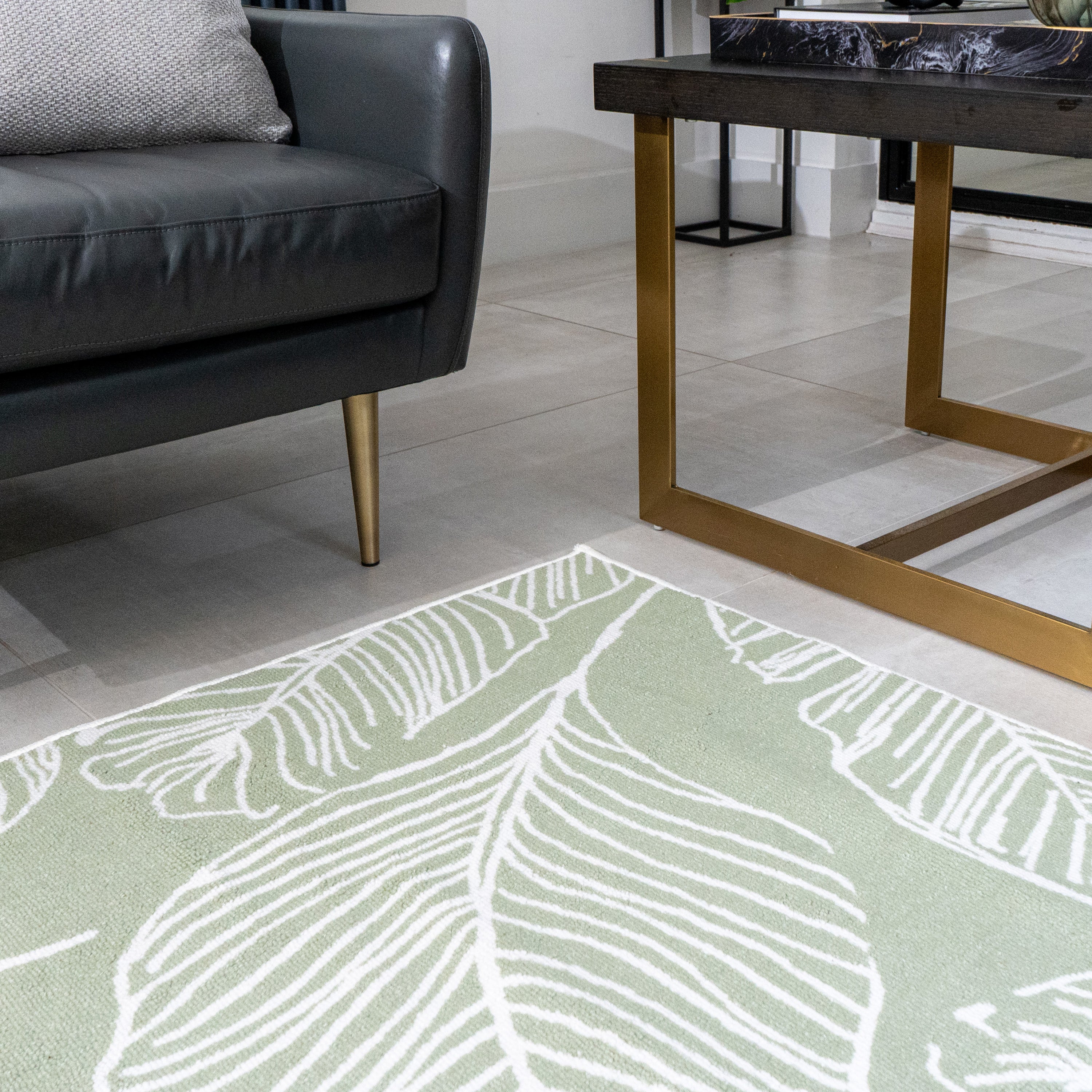 Matteo Washable Rug by Fusion in Green 120 x 180cm - Washable Rug - Fusion