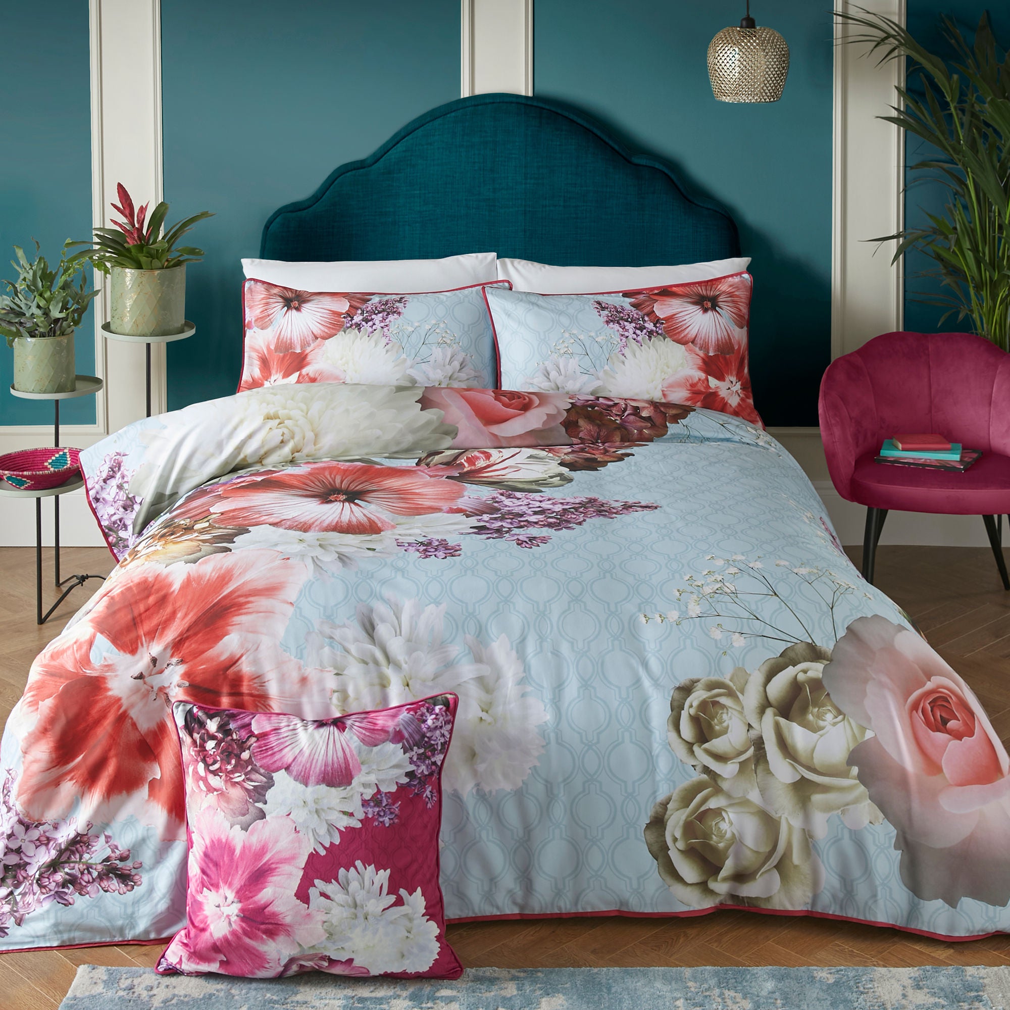 Mayfair Lady Duvet Cover Set by Laurence Llewelyn-Bowen in Blue - Duvet Cover Set - Laurence Llewelyn-Bowen