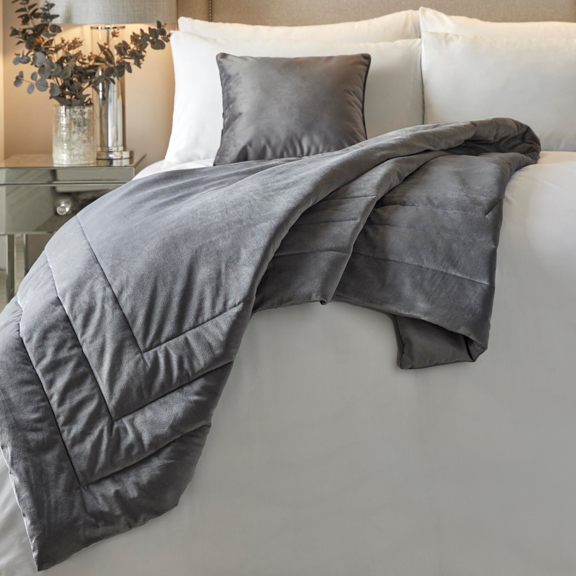 Melanie Bedspread by Soiree in Slate 150cm x 220cm - Bedspread - Soiree