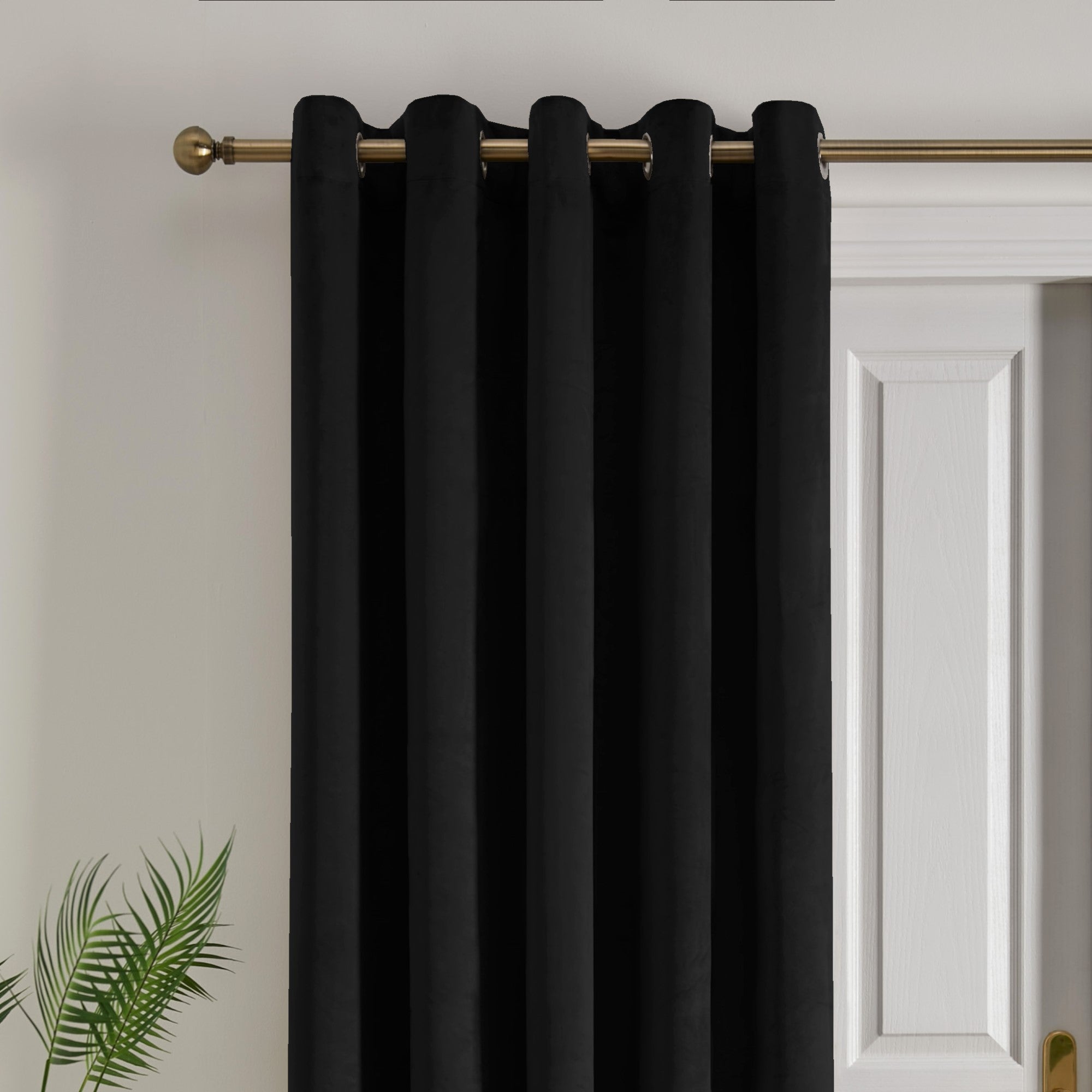 Montrose Eyelet Single Panel Door Curtain by Laurence Llewelyn-Bowen in Black - Eyelet Single Panel Door Curtain - Laurence Llewelyn-Bowen