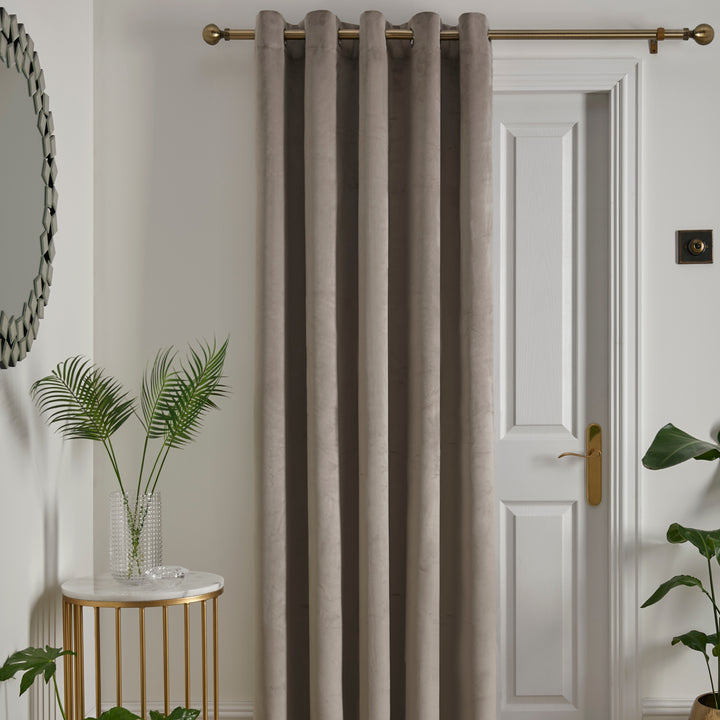 Montrose Eyelet Single Panel Door Curtain by Laurence Llewelyn-Bowen in Linen - Eyelet Single Panel Door Curtain - Laurence Llewelyn-Bowen