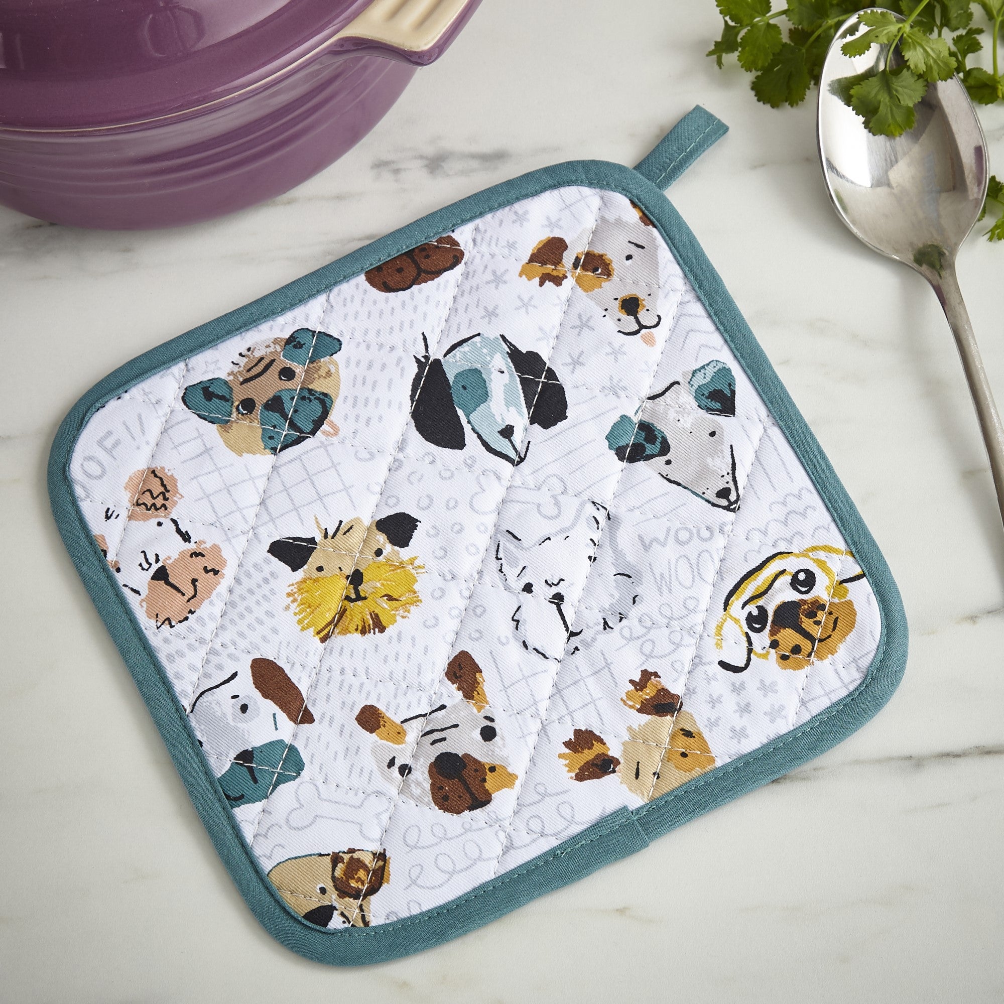 Ulster Weavers - Mutley Crew (100% Cotton Outer; 100% Polyester wadding, Blue) Pot Mat - Pot Mat - Ulster Weavers