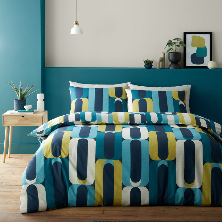 Orea Duvet Cover Set by Fusion in Blue - Duvet Cover Set - Fusion