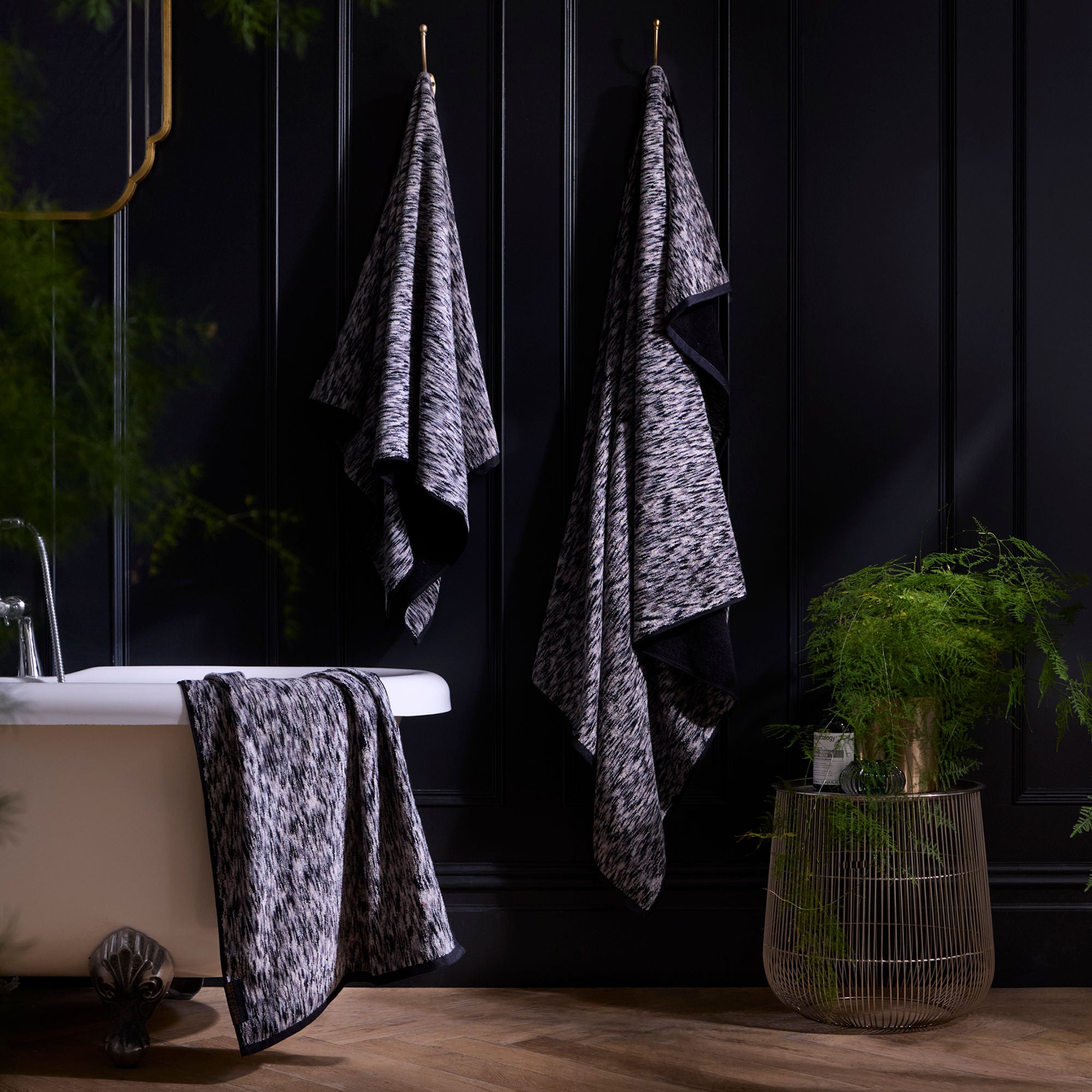 Orion Towels in Black - Towels - Laurence Llewelyn-Bowen