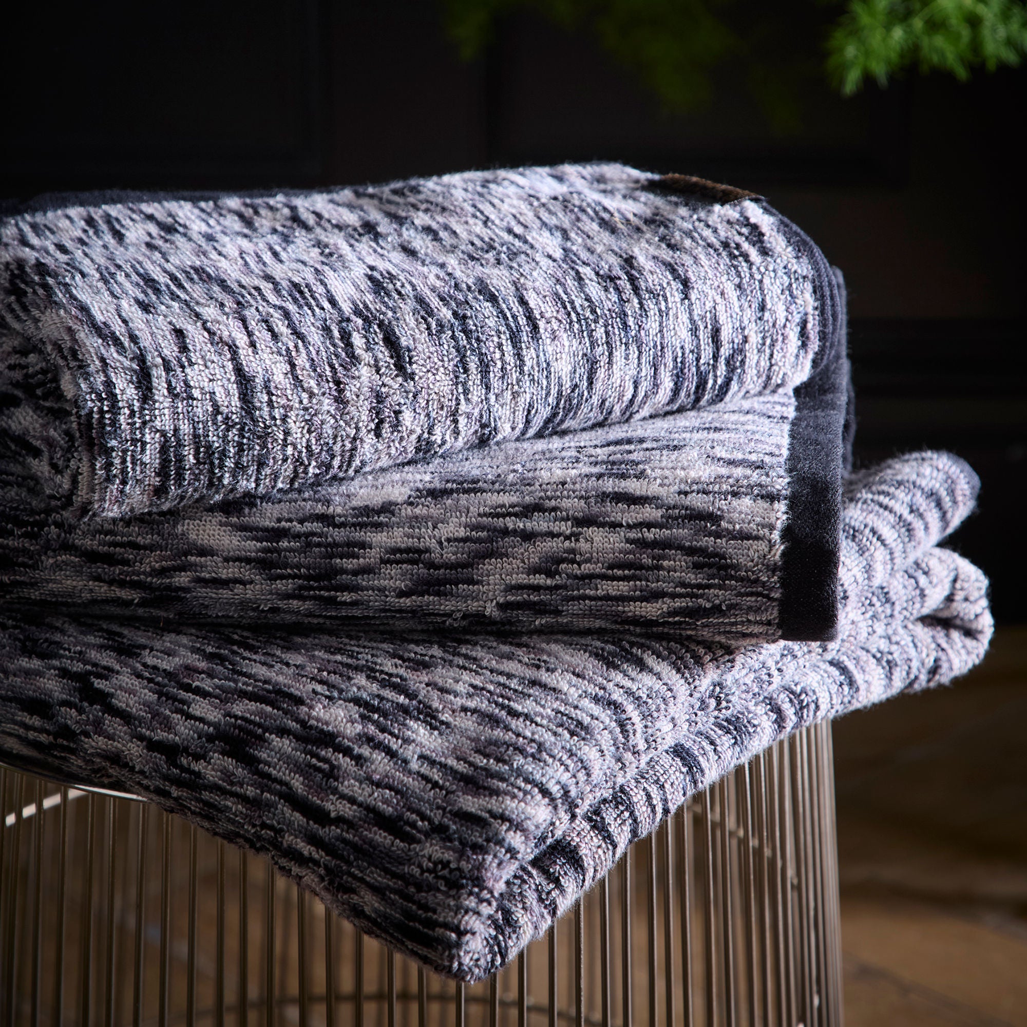 Orion Towels in Black - Towels - Laurence Llewelyn-Bowen