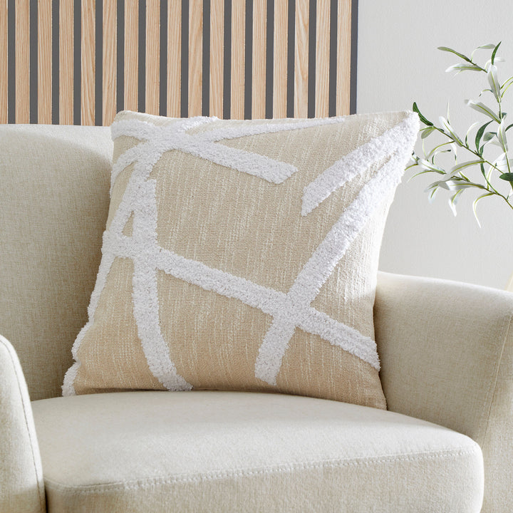 Otto Cushion by Appletree Loft in Natural 43 x 43cm