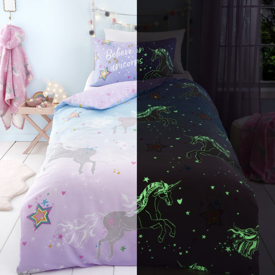 Ombre Unicorn Duvet Cover Set in Lilac