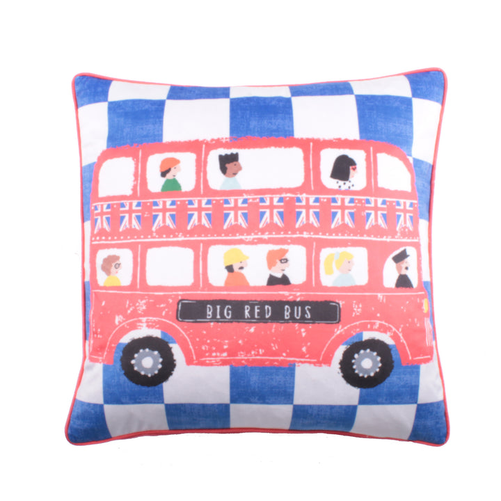 On The Move Cushion by Bedlam in Blue 43 x 43cm - Cushion - Bedlam