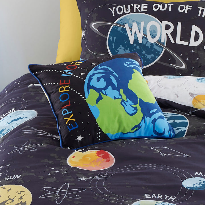 Outer Space Cushion by Bedlam in Black 43 x 43cm - Cushion - Bedlam