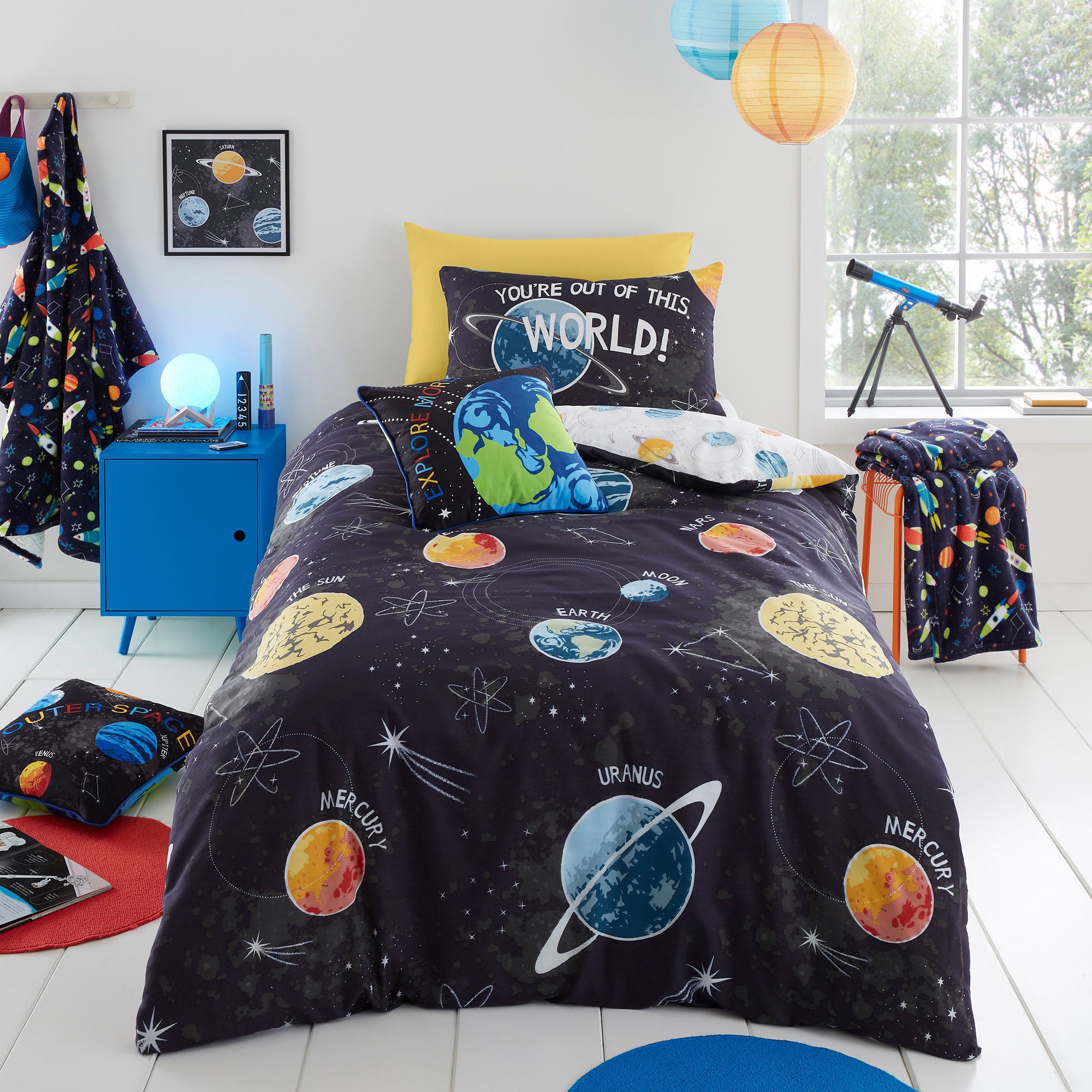 Outer Space Duvet Cover Set by Bedlam in Black - Duvet Cover Set - Bedlam