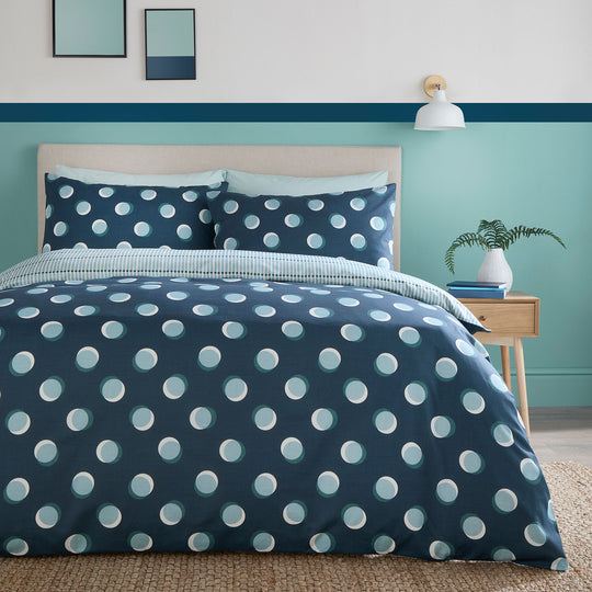 Polka Spot Duvet Cover Set in Blue