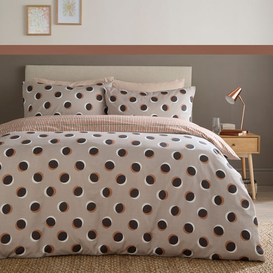 Polka Spot Duvet Cover Set in Natural