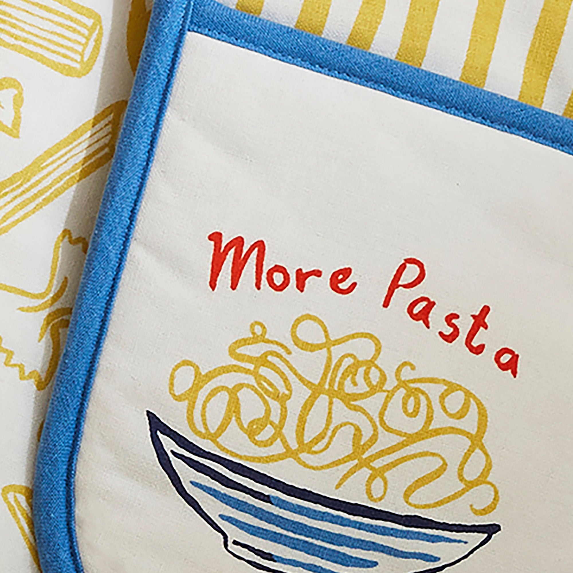 Pasta Lovers Club Double Oven Glove in Yellow - Double Oven Glove - Ulster Weavers