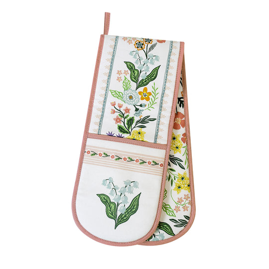 Petals & Prose Double Oven Glove in Pink