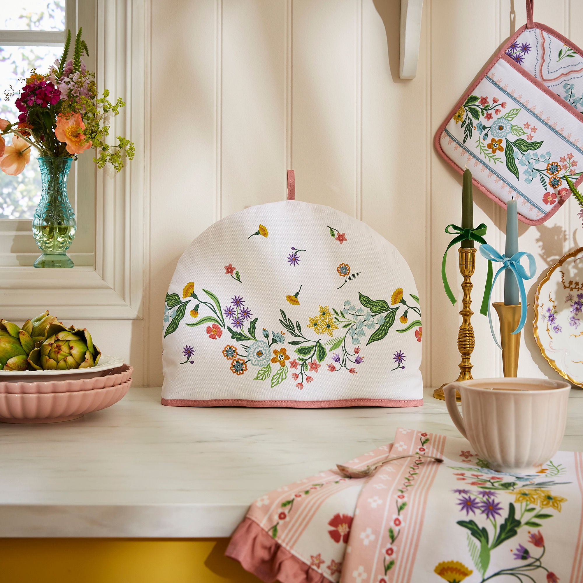 Petals & Prose Tea Cosy in Pink - Tea Cosy - Ulster Weavers