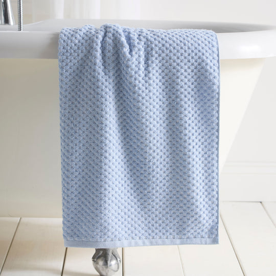 Popcorn Check Towels in Blue