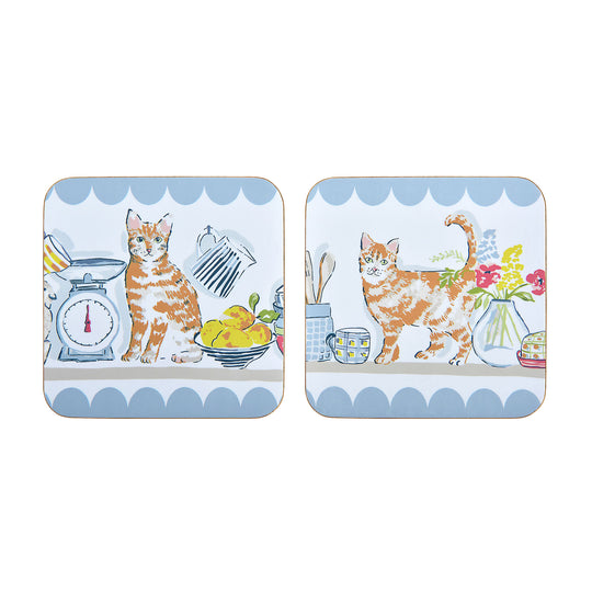 Pantry Cats Coasters 4 Pack in Multicolour