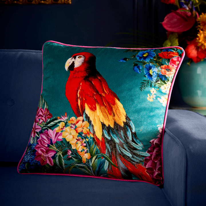 Polly Amorous Cushion by Laurence Llewelyn-Bowen in Teal 43 x 43cm