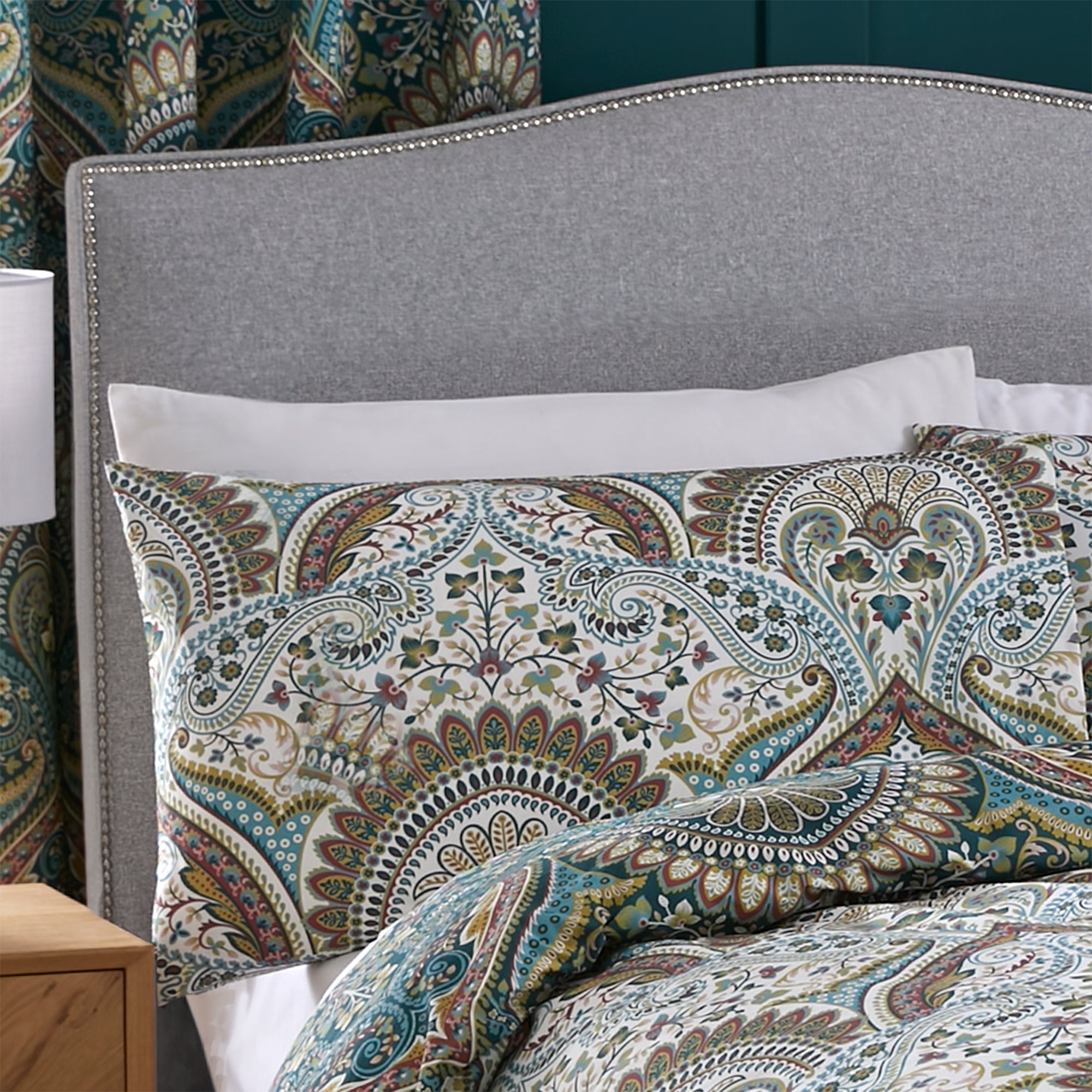 Palais Duvet Cover Set by Dreams & Drapes Design in Teal - Duvet Cover Set - Dreams & Drapes Design