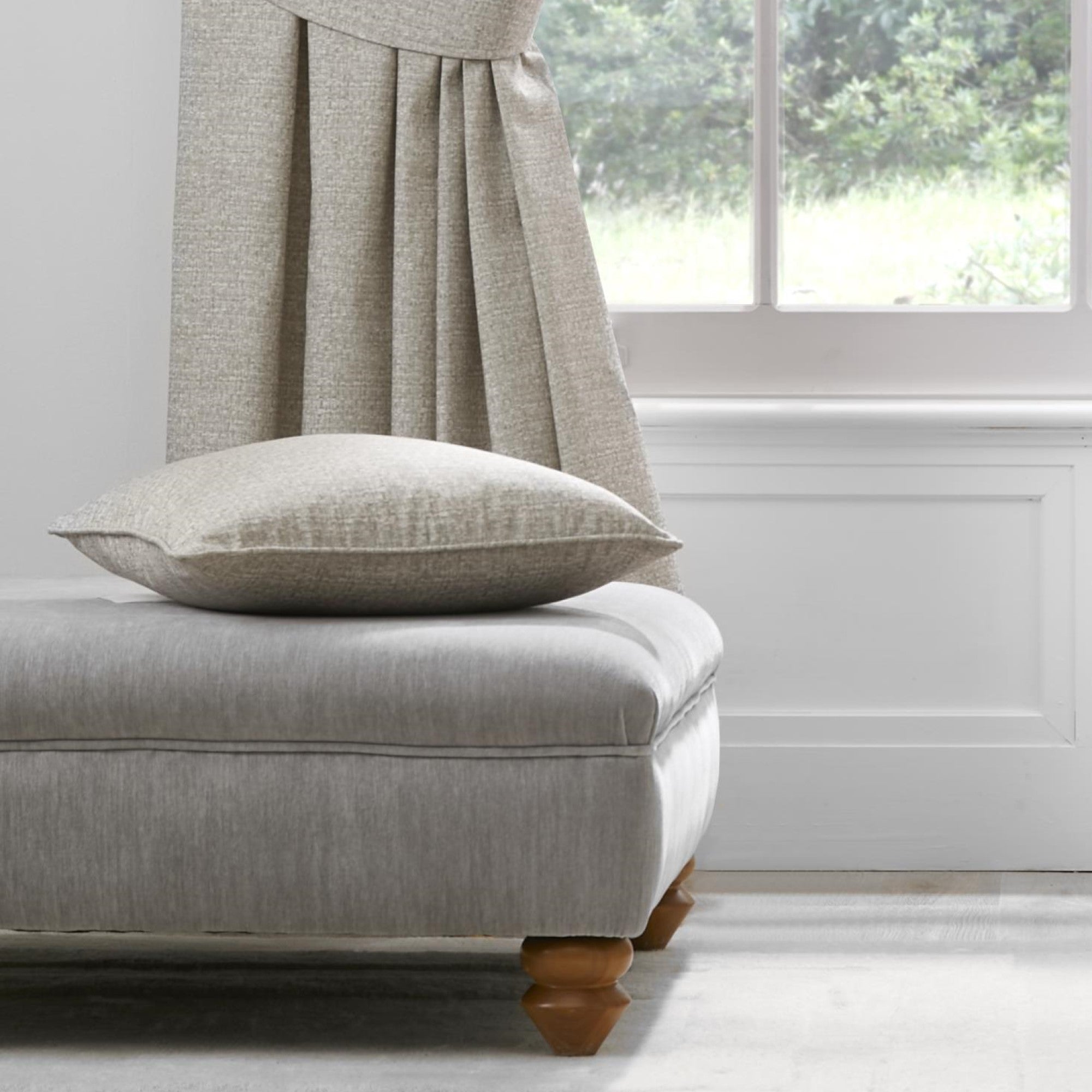 Pembrey Cushion by Dreams & Drapes in Natural 43 x 43cm - Cushion - Dreams & Drapes Curtains