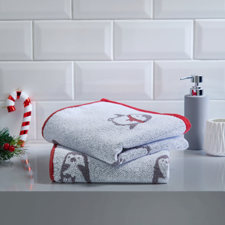 Penguins Hand Towel by Fusion Bathroom in Multi 50 x 90cm - Hand Towel - Fusion Bathroom