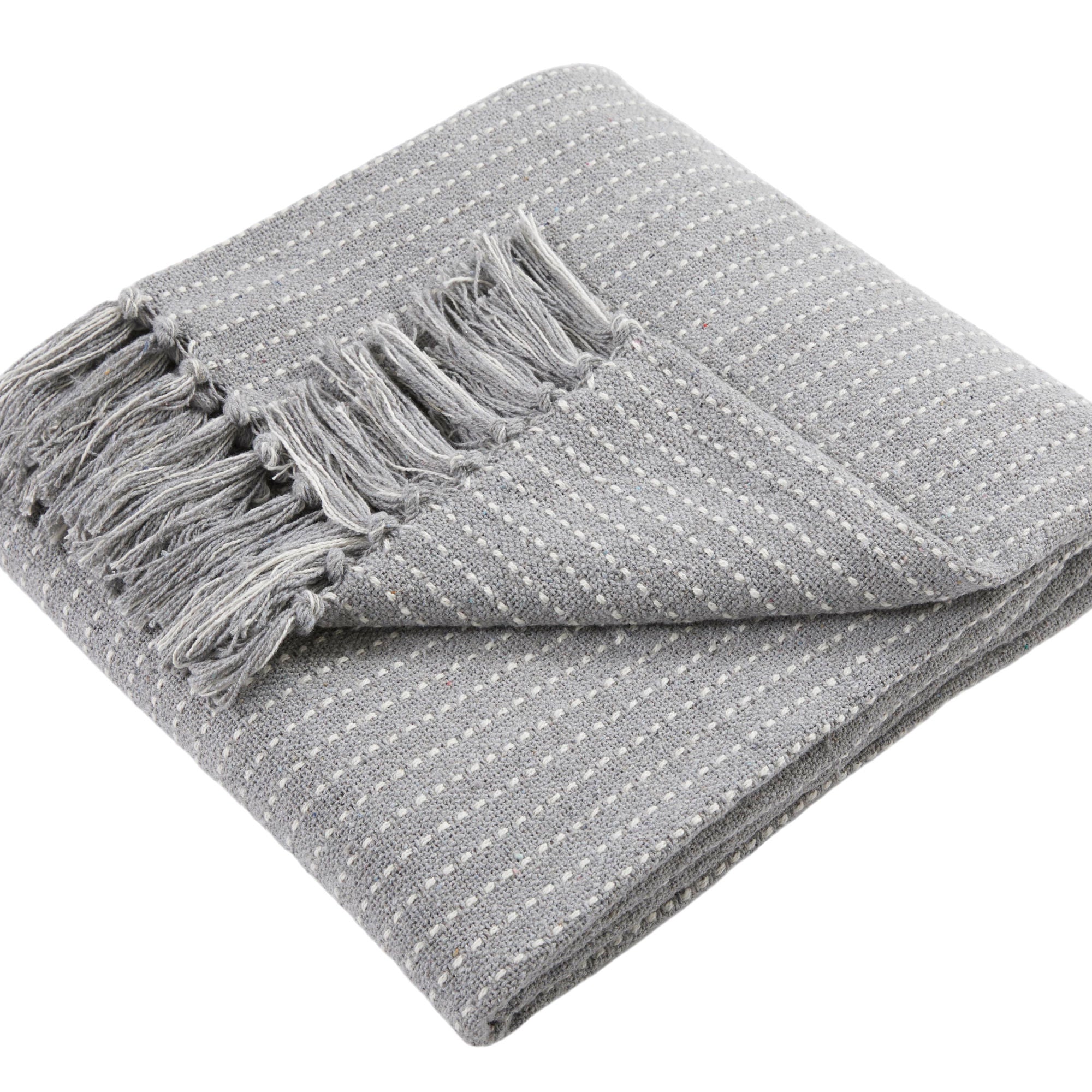 Quinn Throw by Drift Home in Grey 200cm x 200cm - Throw - Drift Home