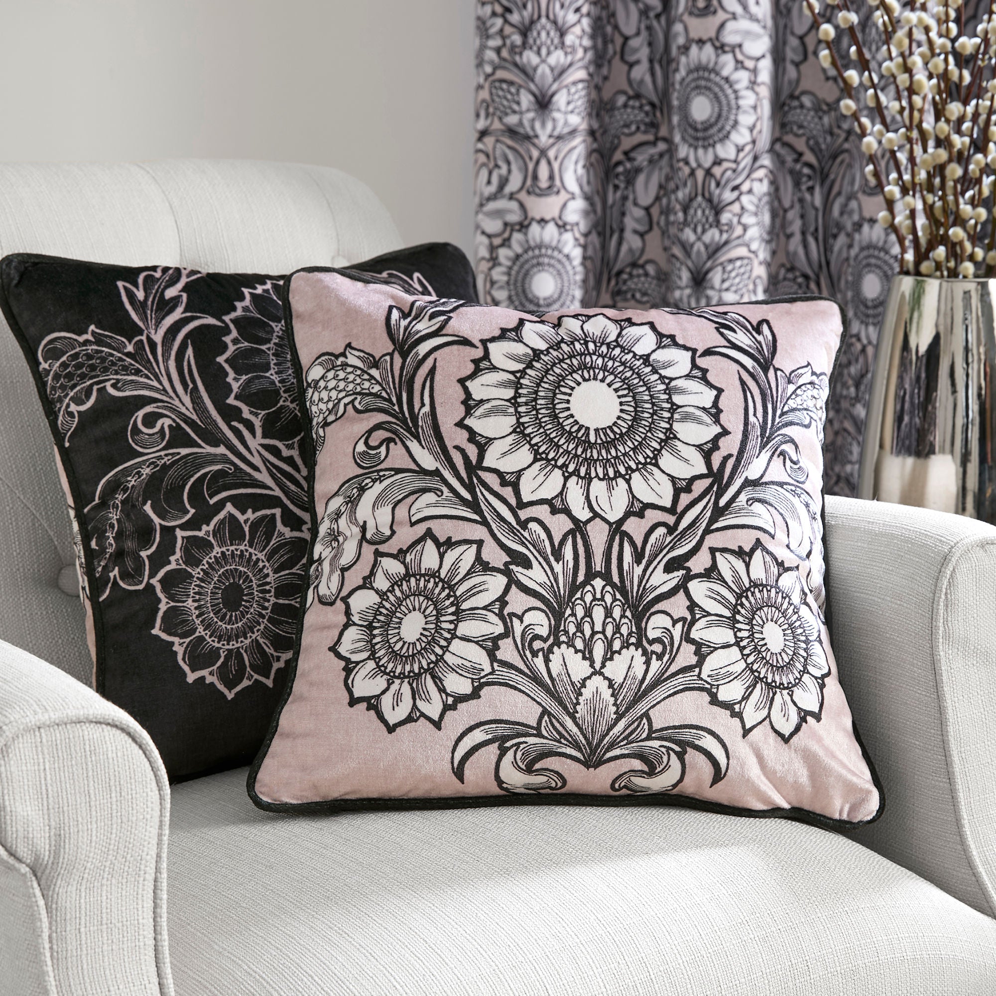 Romilly Cushion by Laurence Llewelyn-Bowen in Natural 43 x 43cm - Cushion - Laurence Llewelyn-Bowen