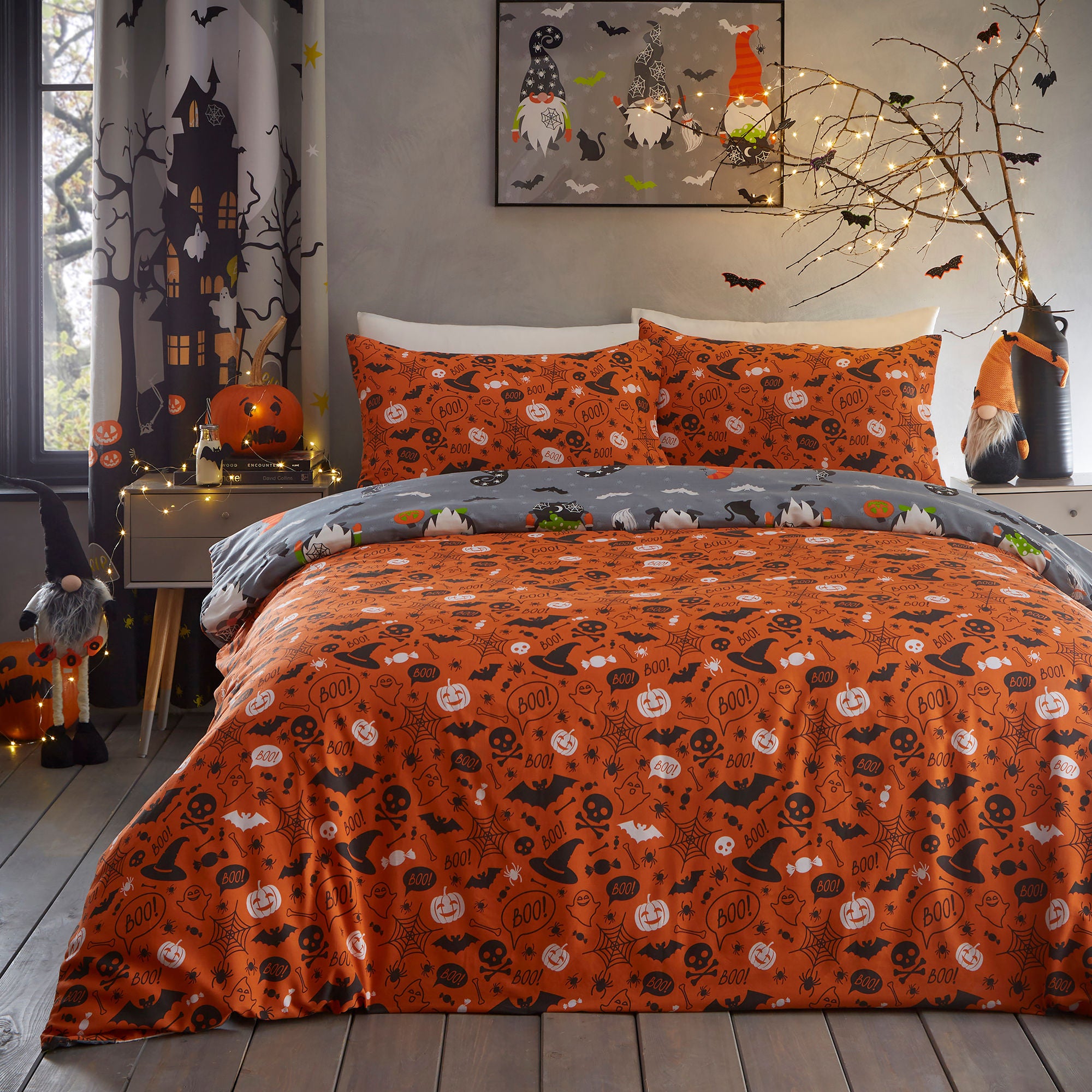 Scary Gonks Duvet Cover Set by Bedlam in Grey - Duvet Cover Set - Bedlam