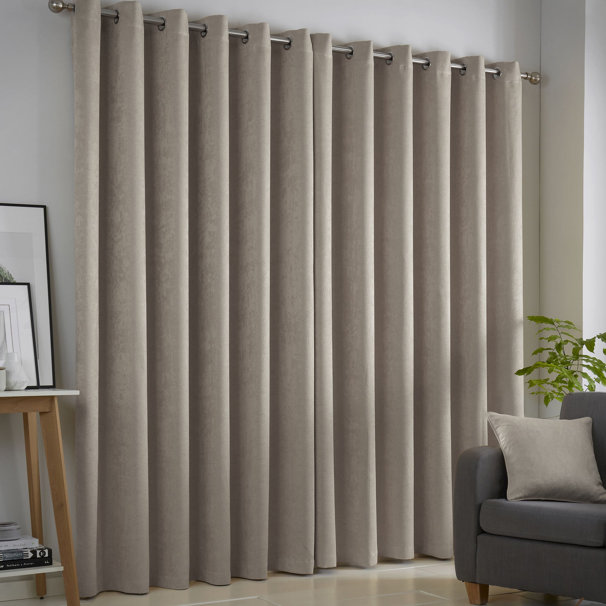 Strata Pair of Eyelet Curtains by Fusion in Natural - Pair of Eyelet Curtains - Fusion