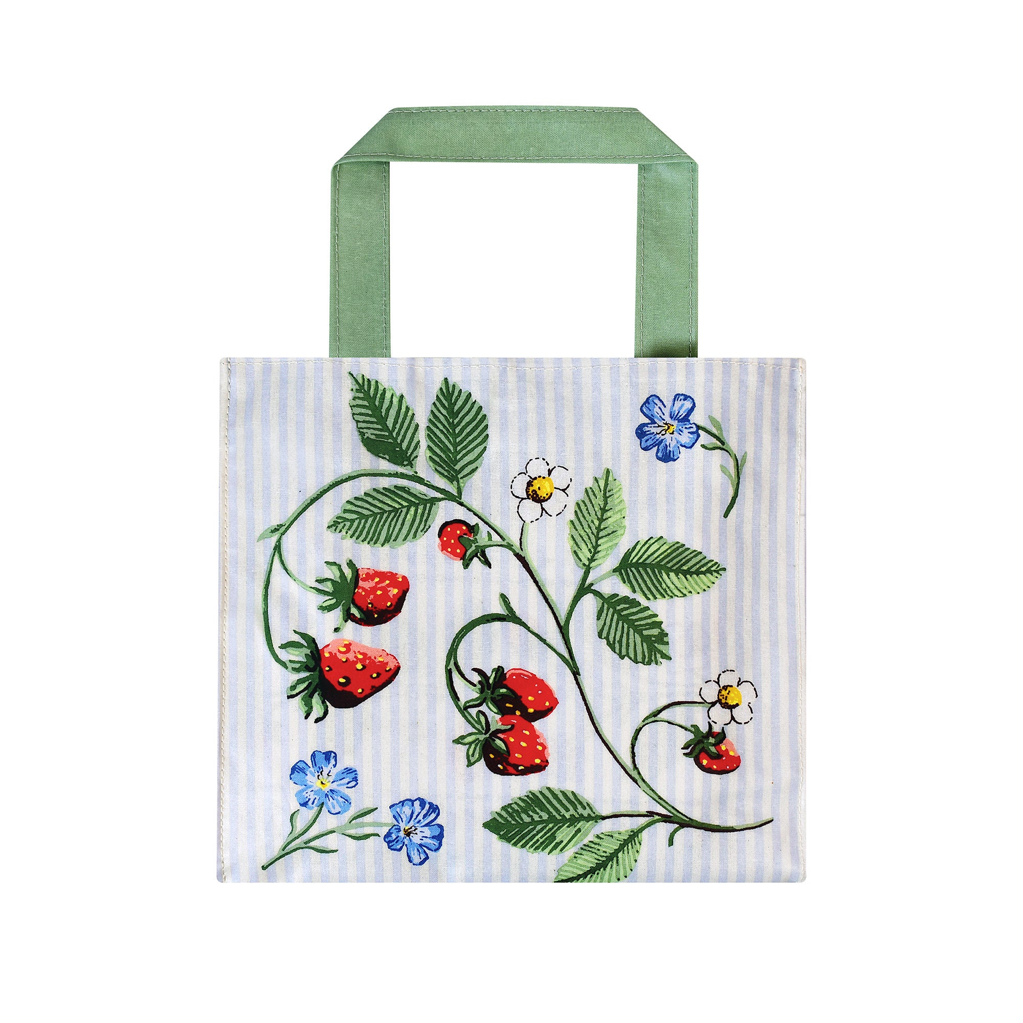 Strawberry Patch PVC Bag Small in Green - Bag - Ulster Weavers