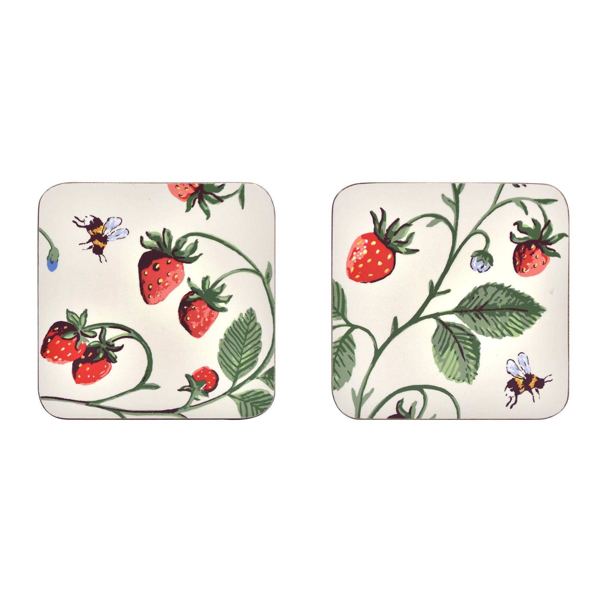 Strawberry Patch Coasters 4 Pack in Green - Coaster - Ulster Weavers