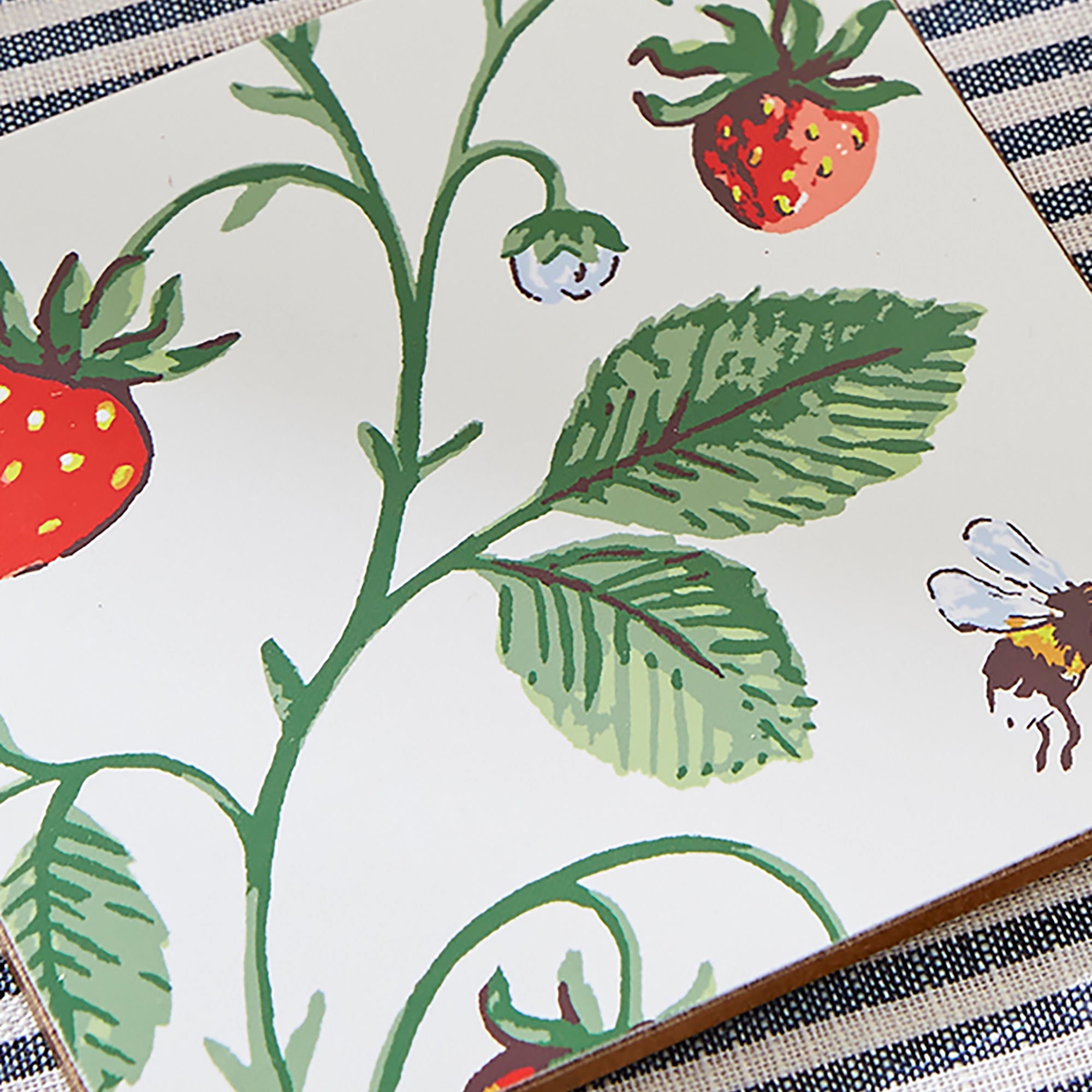 Strawberry Patch Coasters 4 Pack in Green - Coaster - Ulster Weavers