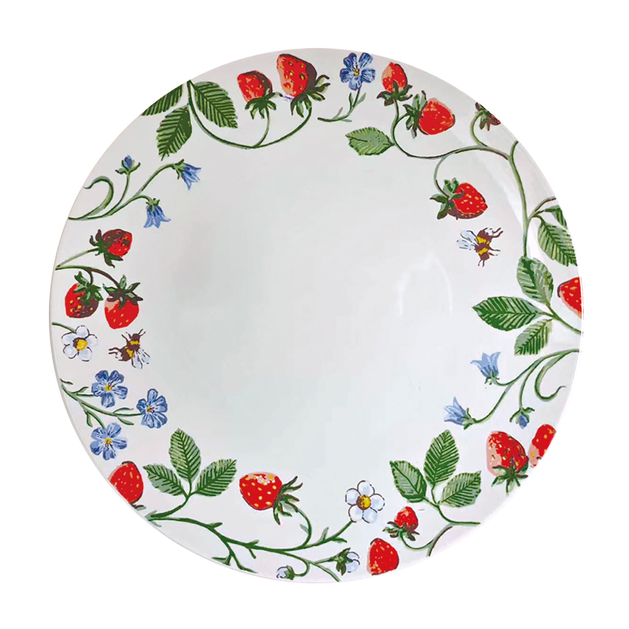 Strawberry Patch Porcelain Dinner Plate in Green - Plates - Ulster Weavers