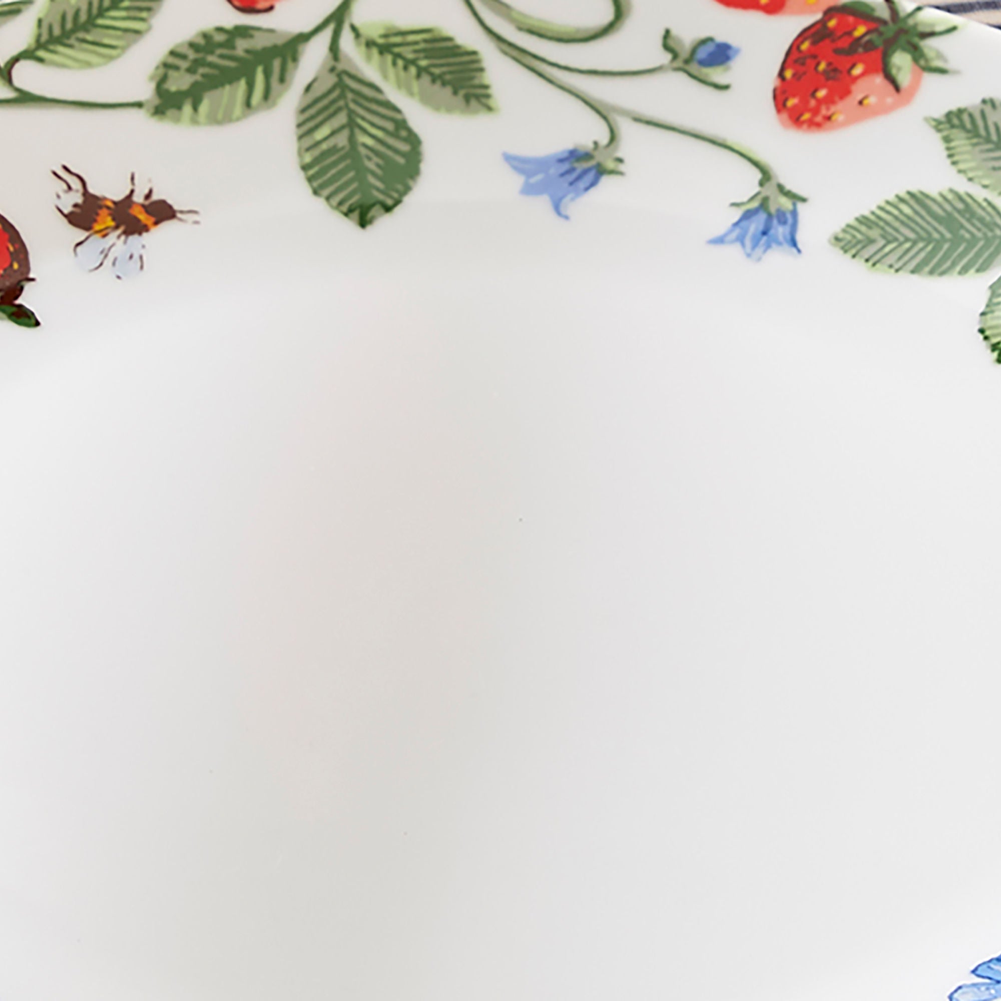 Strawberry Patch Porcelain Dinner Plate in Green - Plates - Ulster Weavers