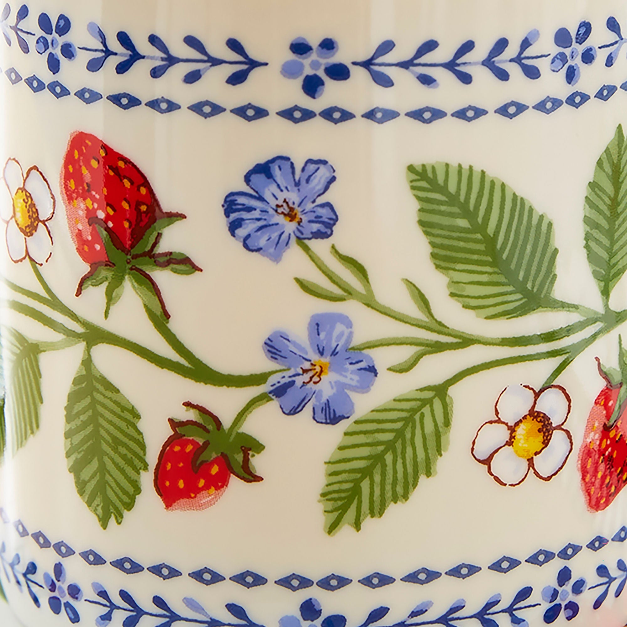Strawberry Patch Bone China Mug in Green - Mug - Ulster Weavers