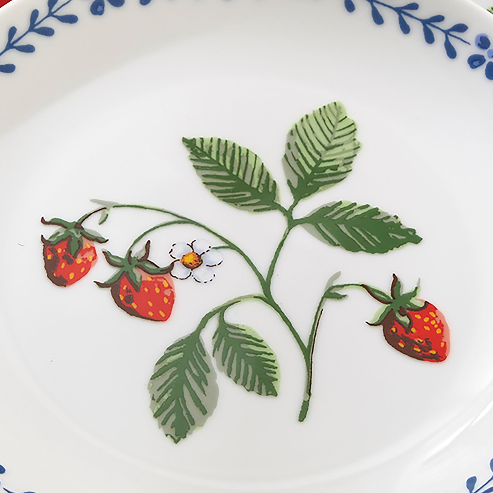 Strawberry Patch Porcelain Side Plate in Green - Plates - Ulster Weavers