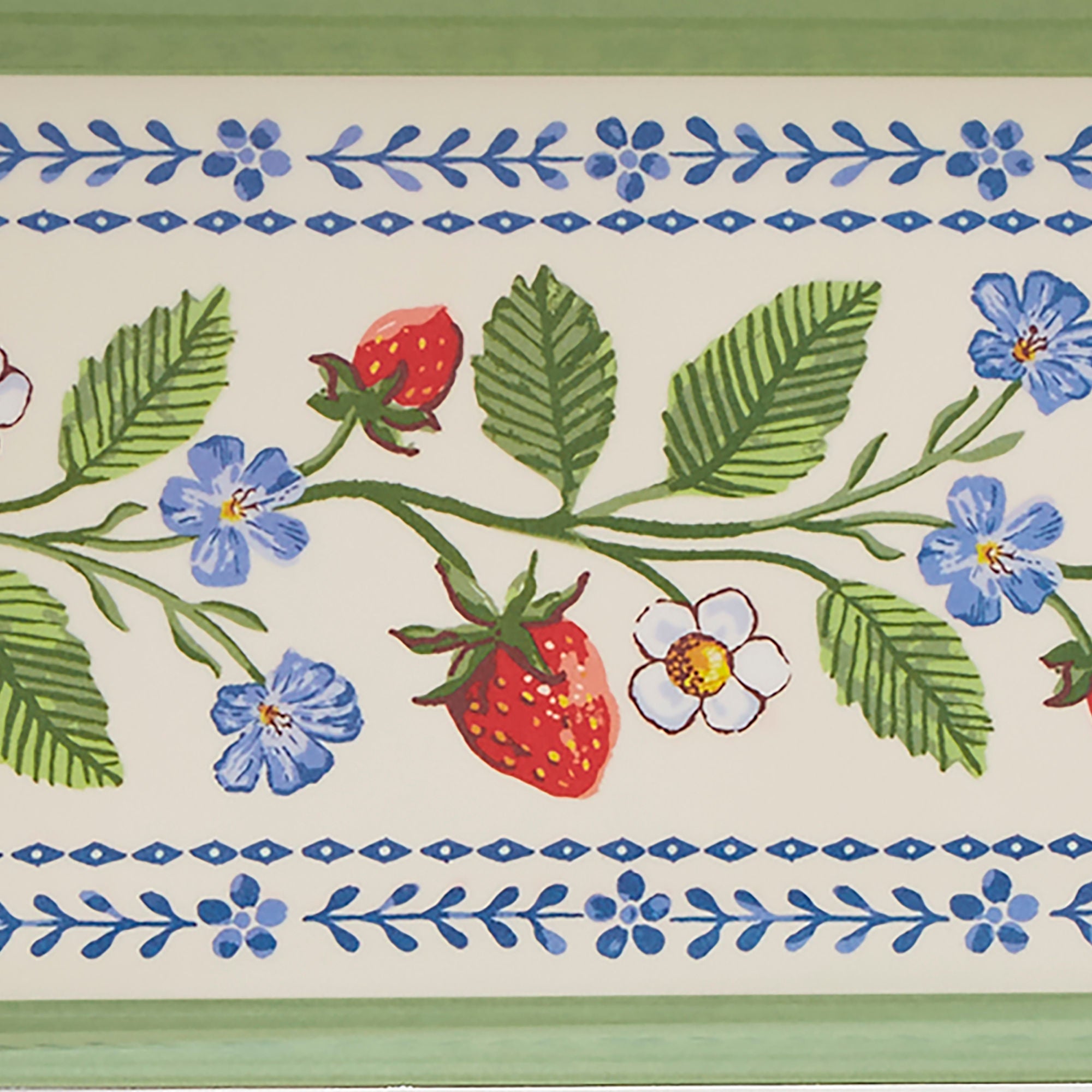 Strawberry Patch Small Serving Tray in Green - Tray - Ulster Weavers