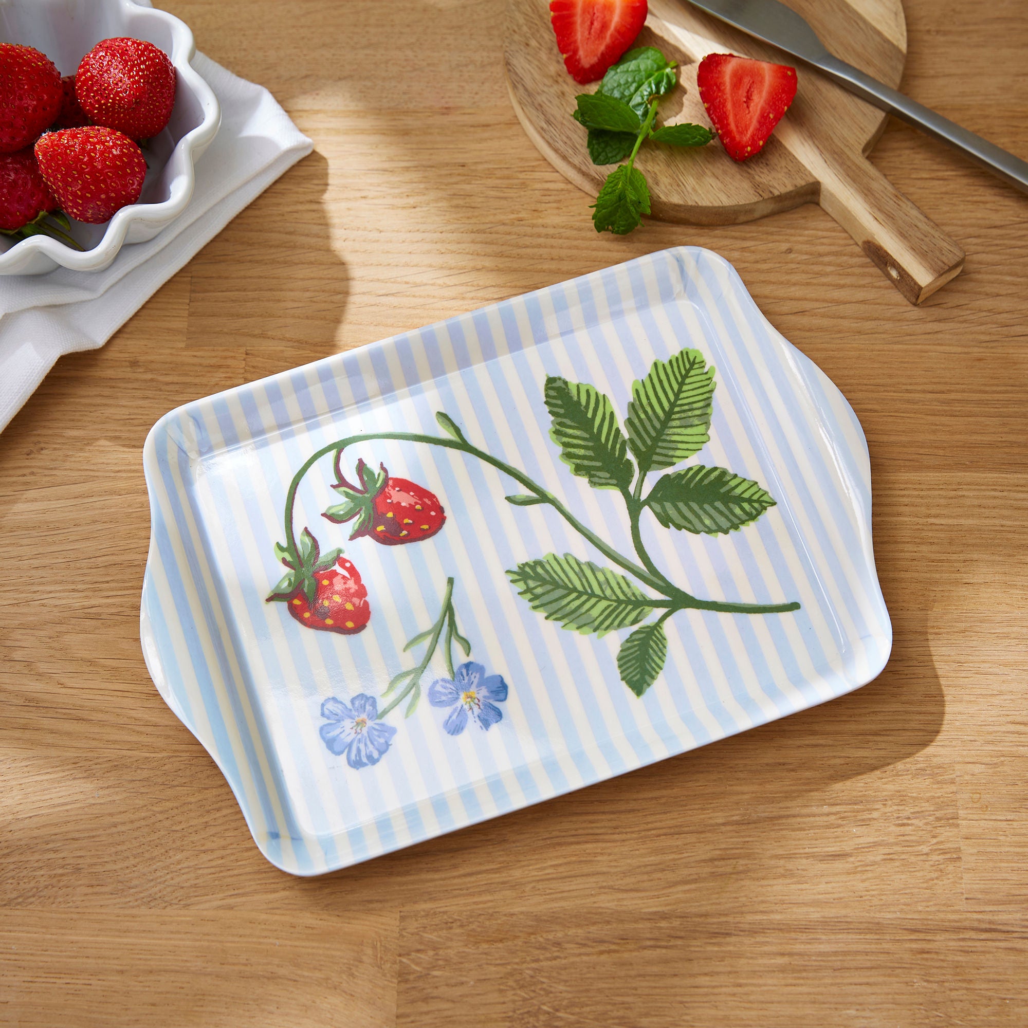 Strawberry Patch Scatter Tray in Green - Tray - Ulster Weavers