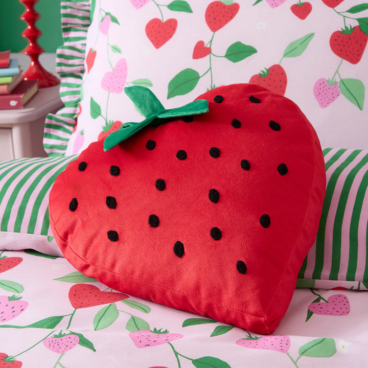 Strawberry Shaped Cushion in Red