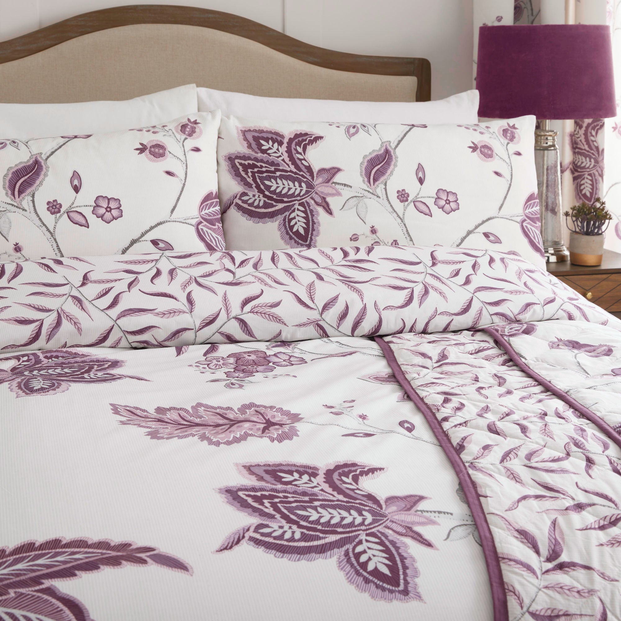 Samira Duvet Cover Set by Dreams & Drapes Design in Plum - Duvet Cover Set - Dreams & Drapes Design