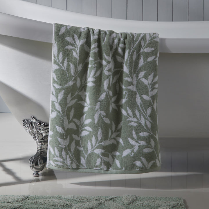 Sandringham Towels by Dreams & Drapes Bathroom in Sage