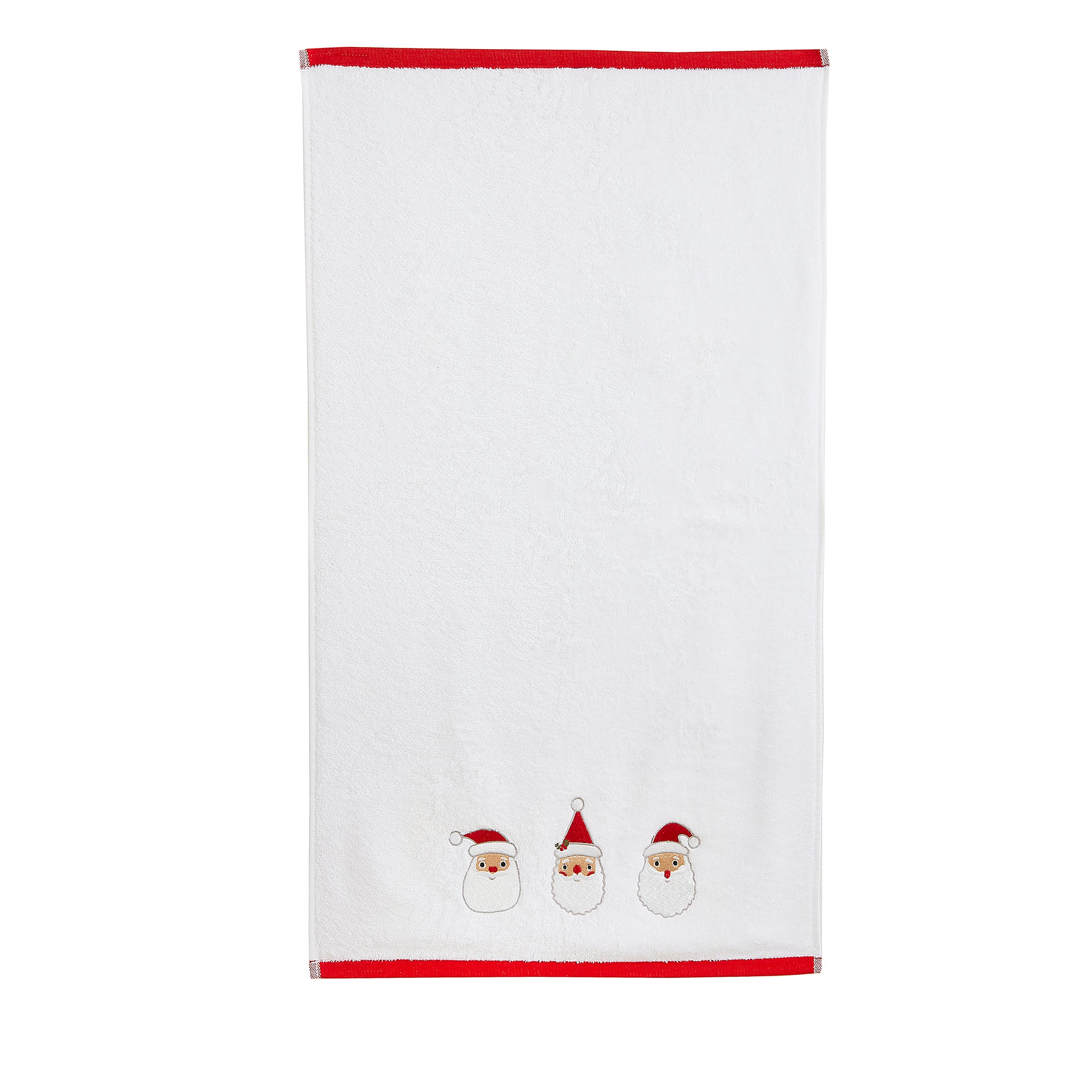 Santa Hand Towel (2 pack) by Fusion Christmas in White 50 x 90cm - Hand Towel (2 pack) - Fusion Christmas