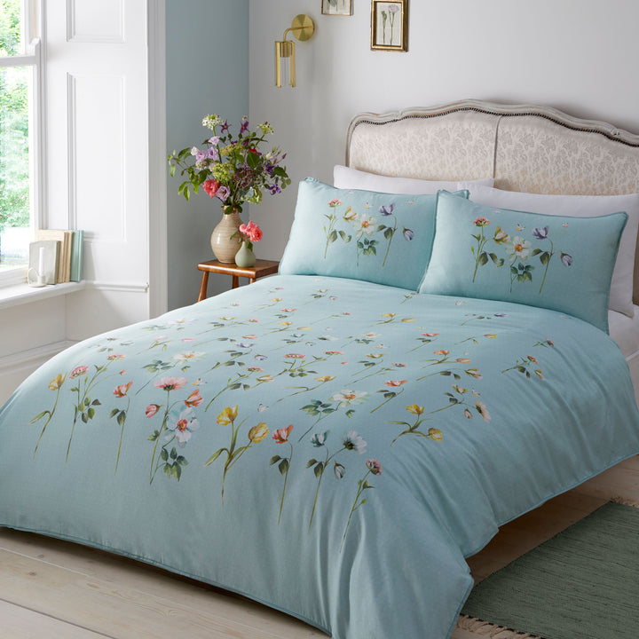 Serenity Duvet Cover Set by Appletree Heritage in Duck Egg - Duvet Cover Set - Appletree Heritage