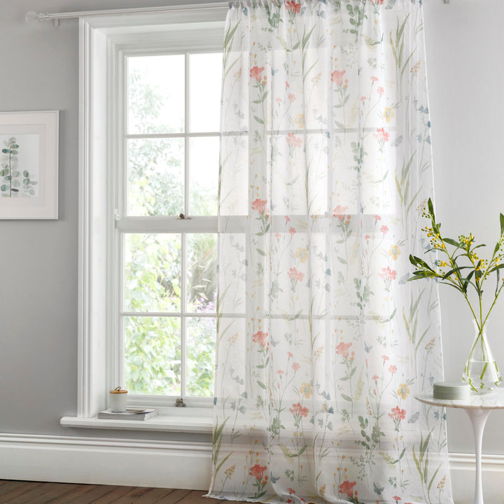 Spring Glade Voile Panel by Dreams & Drapes in Multi - Voile Panel - Dreams & Drapes Curtains