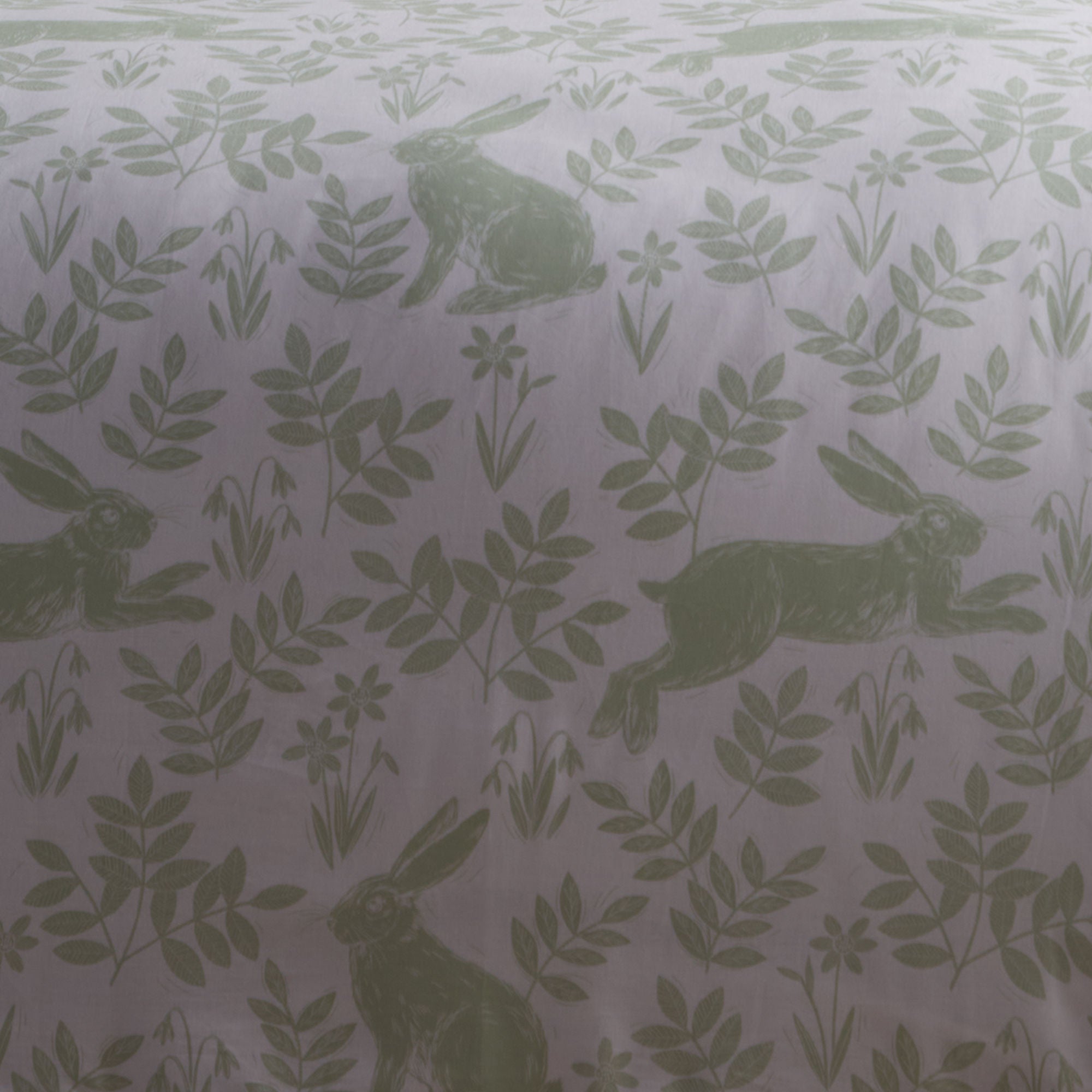Spring Rabbits Duvet Cover Set by Dreams & Drapes Design in Green - Duvet Cover Set - Dreams & Drapes Design