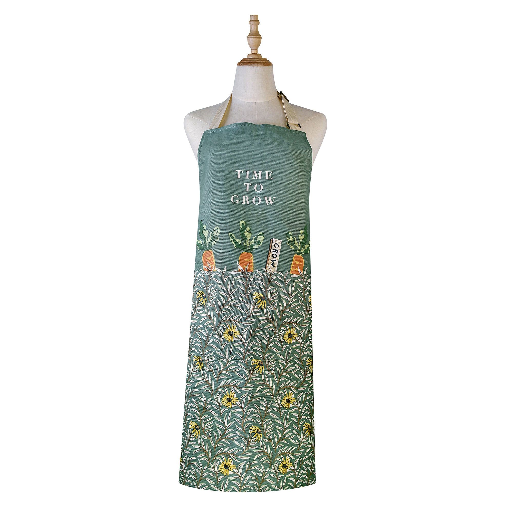 Time to Grow Cotton Apron in Green - Apron - Ulster Weavers