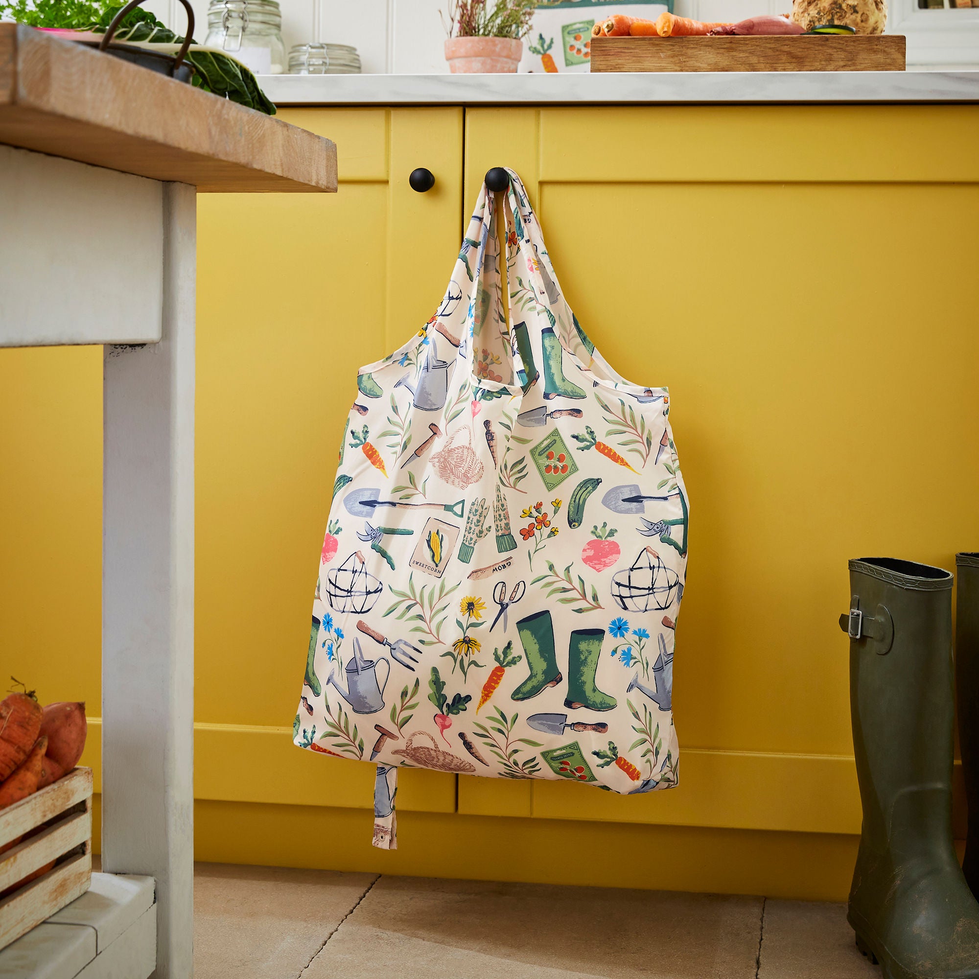 Time to Grow Foldable Tote Bag Medium in Green - Bag - Ulster Weavers